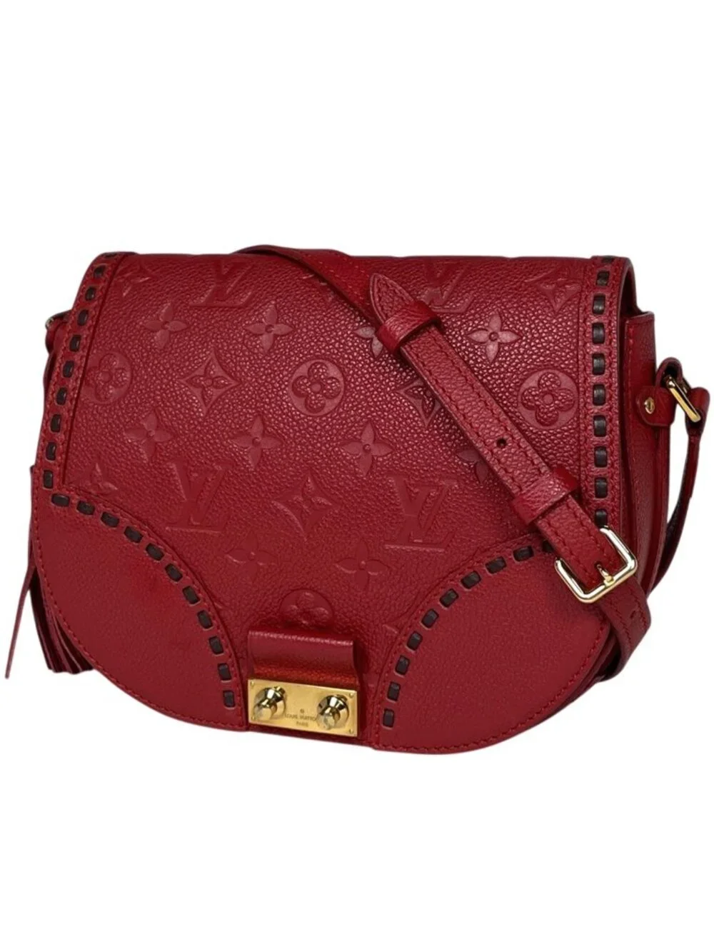 Louis Vuitton Juno Shoulder Bag Tassel Monogram Empreinte Cerise